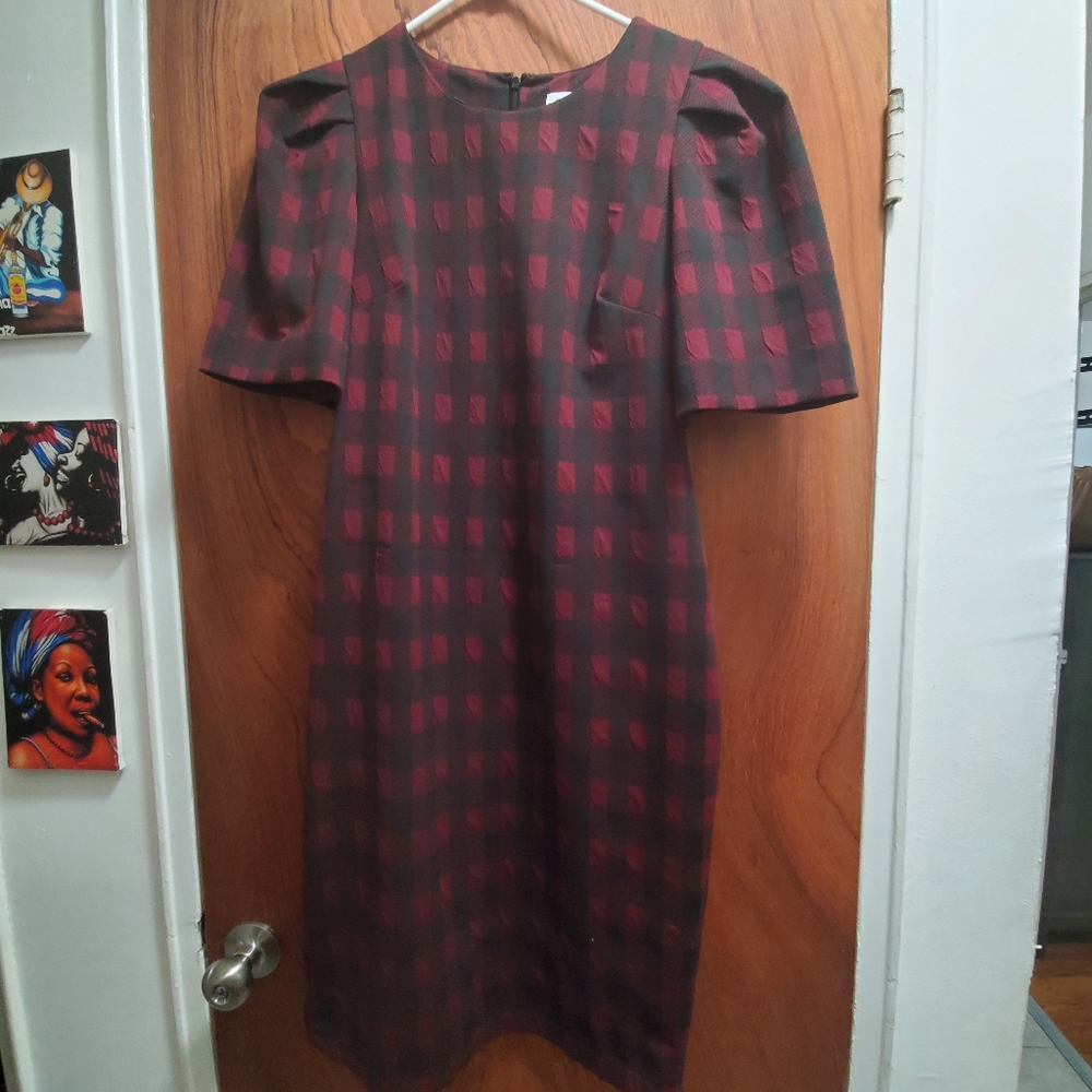 Black & Red Holiday Buffalo print Banana Republic Dress